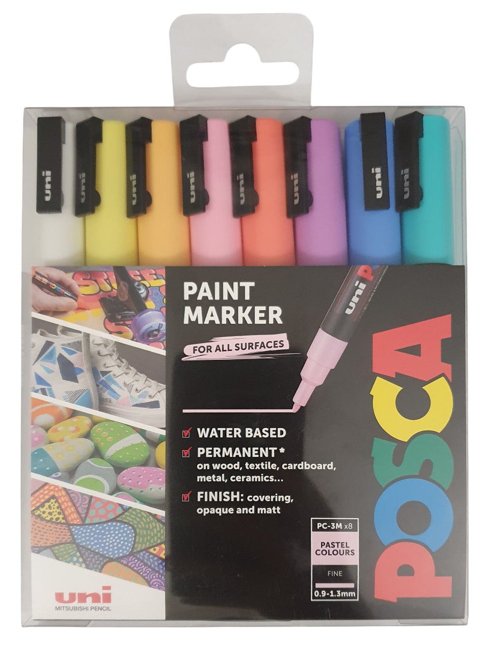 POSCA Paint Markers PC-3M Pastel Colours set of 8