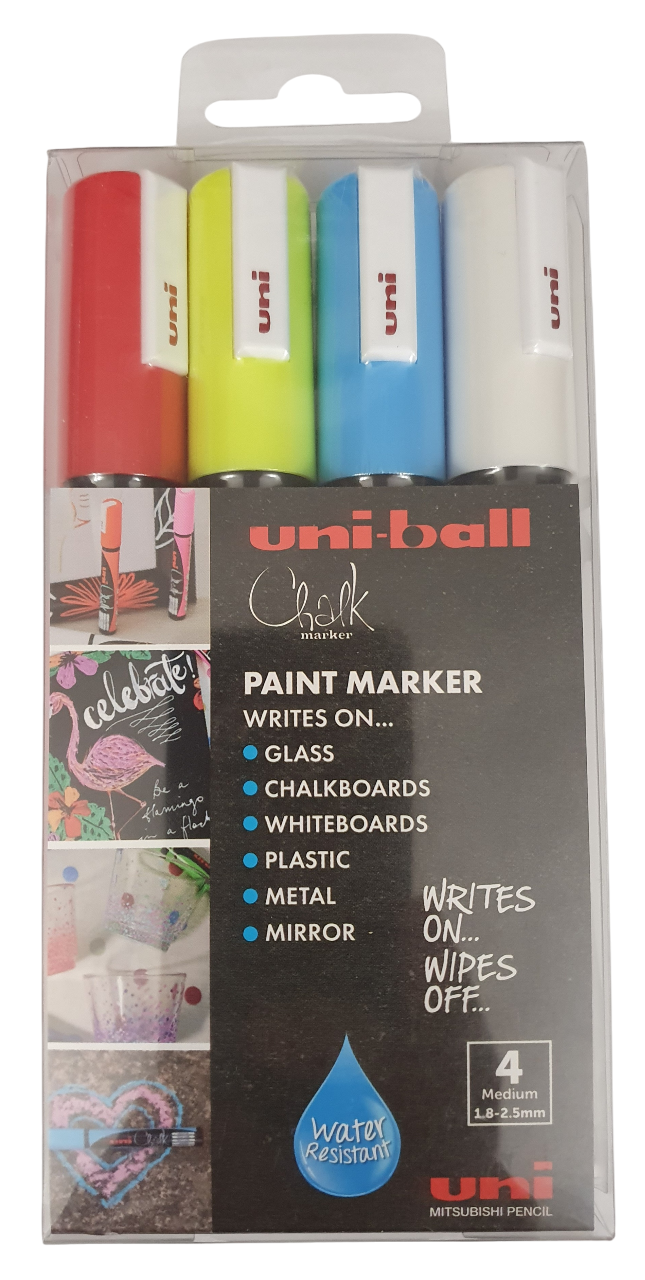 POSCA Paint Chalk Markers PWE-5M Pack of 4