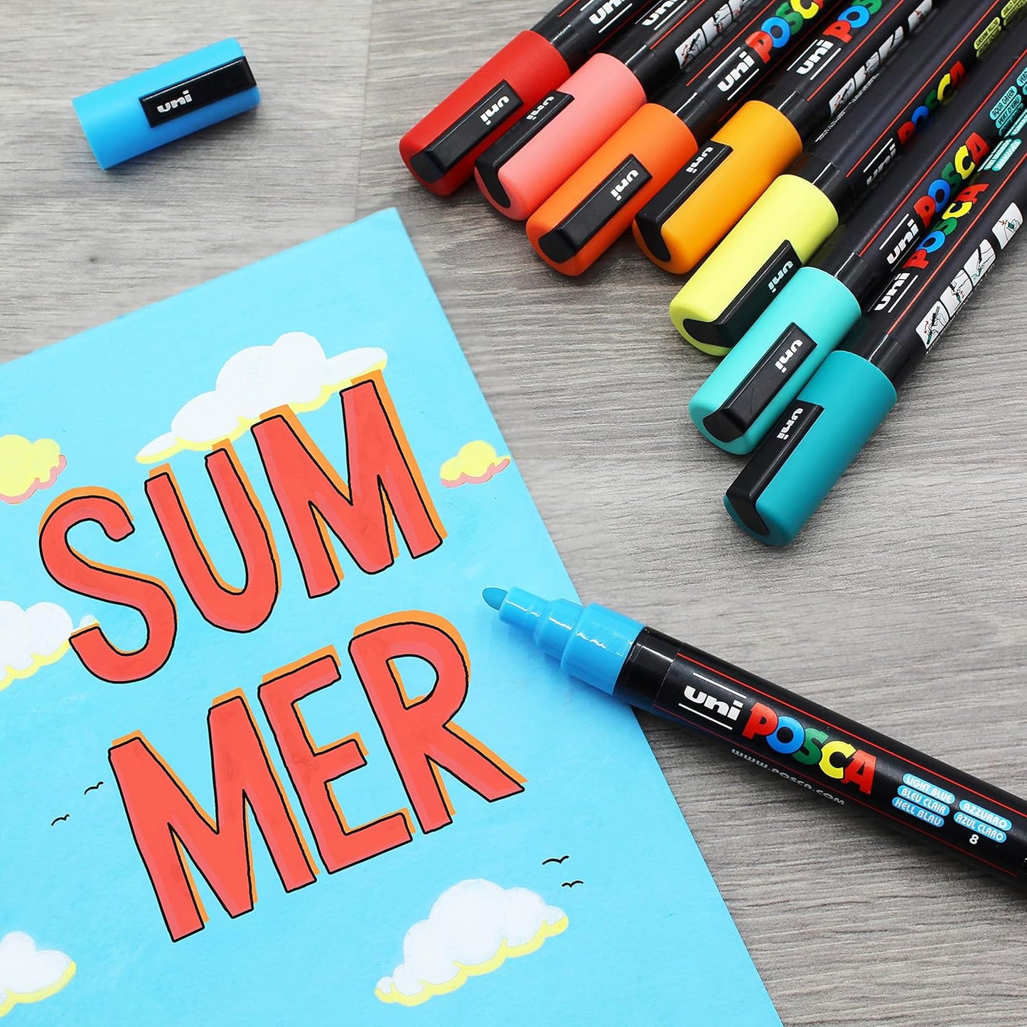Posca PC-5M Water Based Permanent Marker Paint Art Pens - 1.8-2.5mm – Full Spectrum Set of 16 - in Plastic Gift Wallet - Ideal for Rock Painting, Canvas, Glass, Wood, Metal, Fabric, Colouring, Arts and Crafts