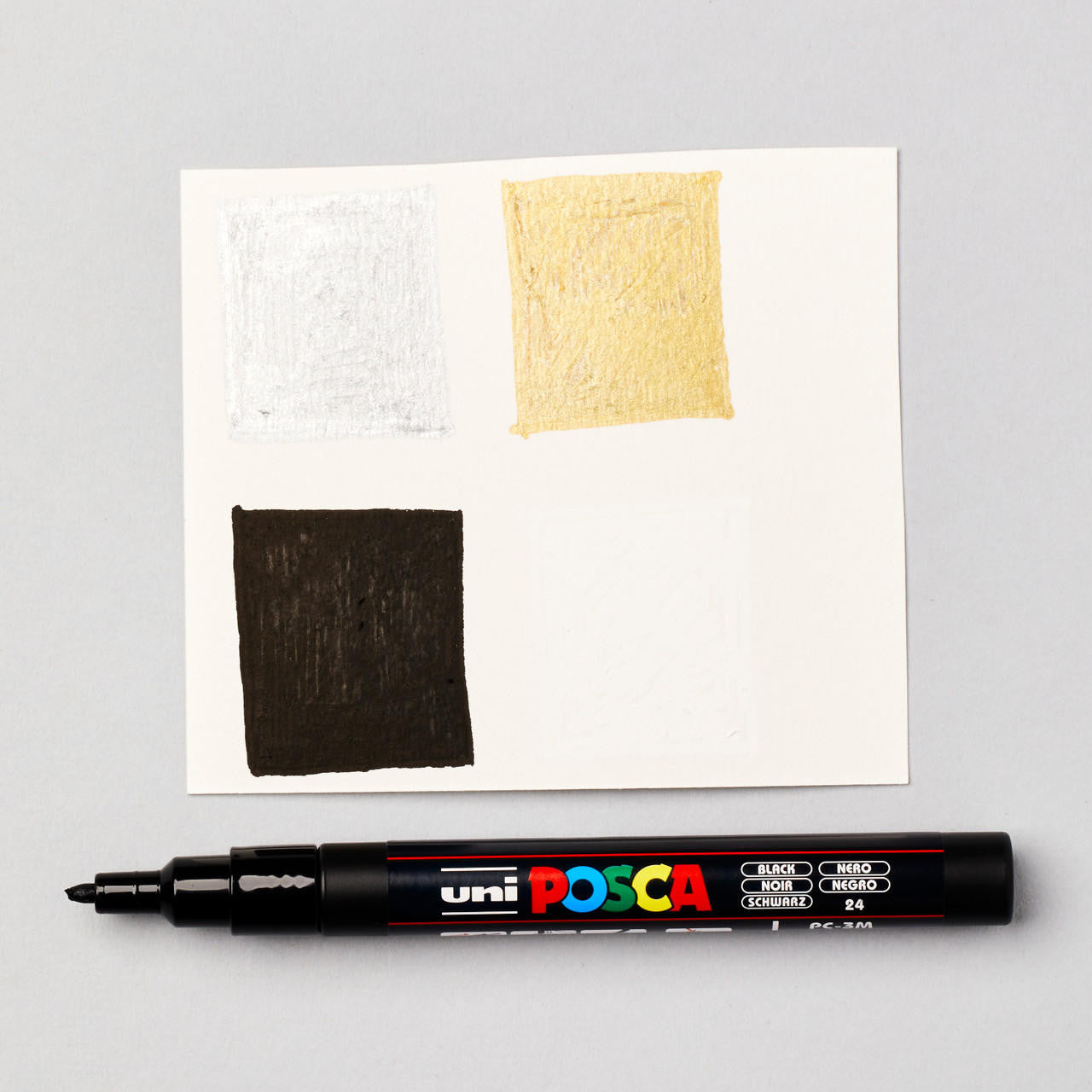 Posca Paint Markers PC-3M Gold/Silver /Black/White 4pk