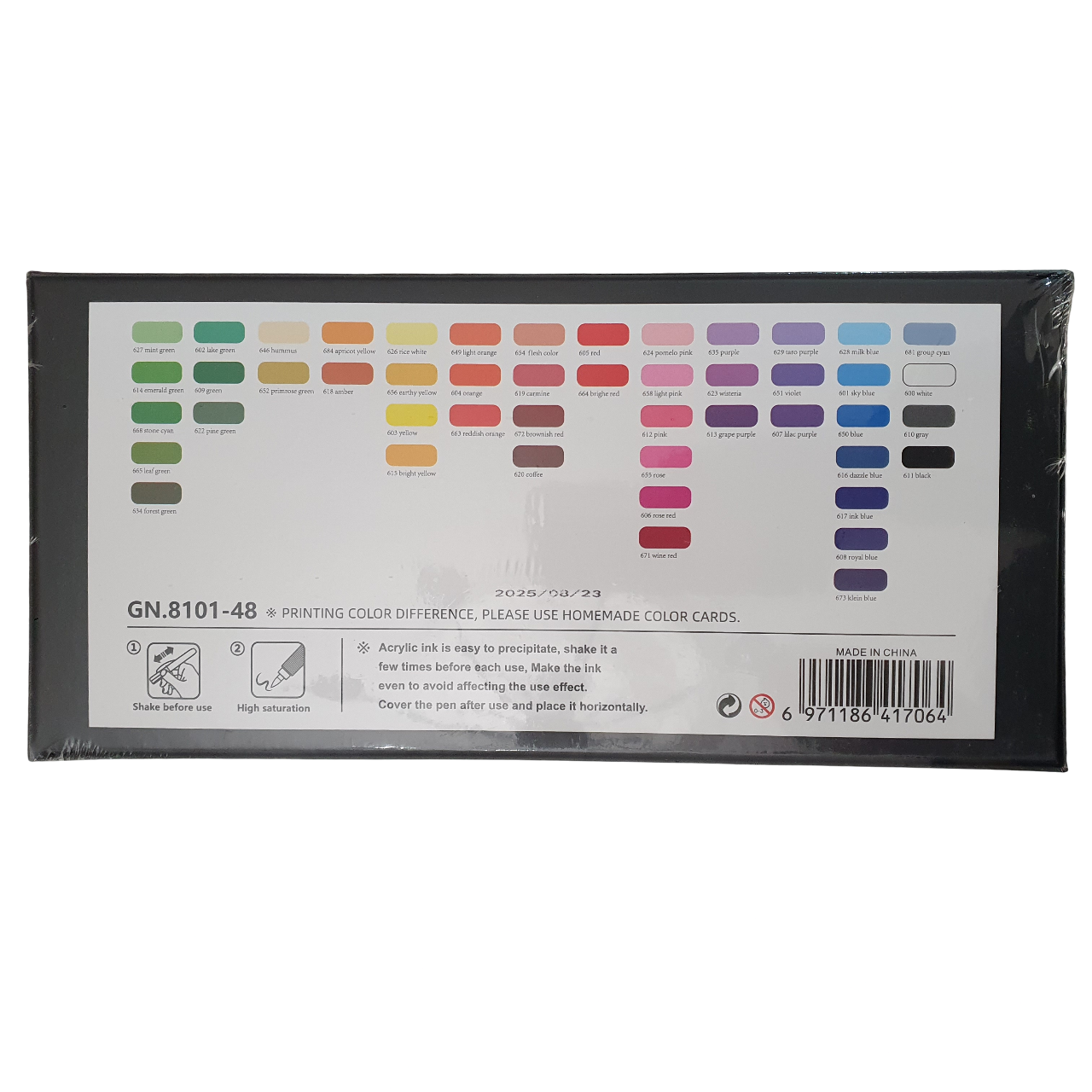 Acrylic Paint Brush Marker Pens (Guangna) 48 Colors Set, Ideal for Rock Painting, Canvas, Wood, Stone, Egg and DIY Crafts