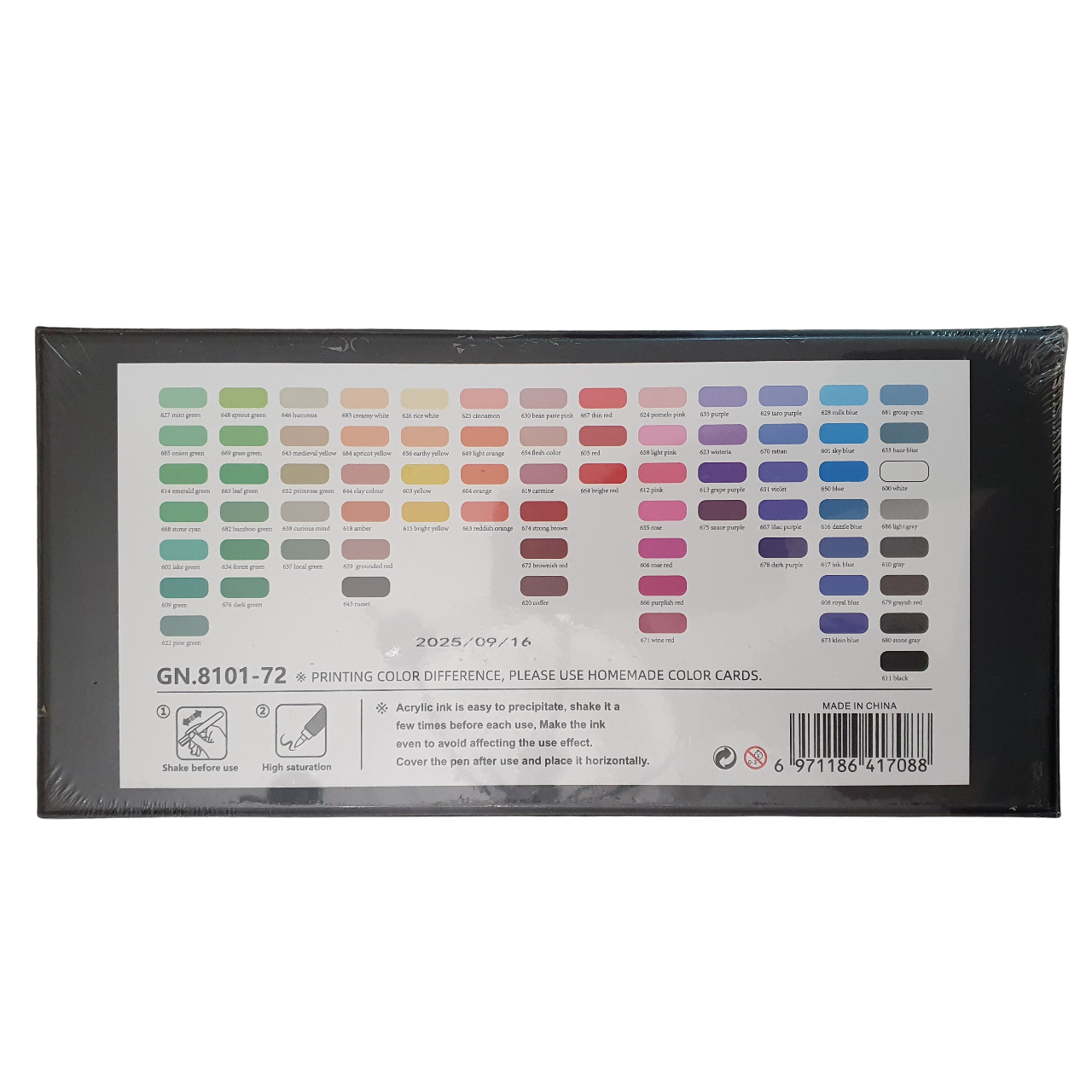 Acrylic Paint Brush Marker Pens (Guangna) 72 Colors Set, Ideal for Rock Painting, Canvas, Wood, Stone, Egg and DIY Crafts