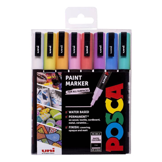 POSCA Paint Markers PC-3M Pastel Colours set of 8