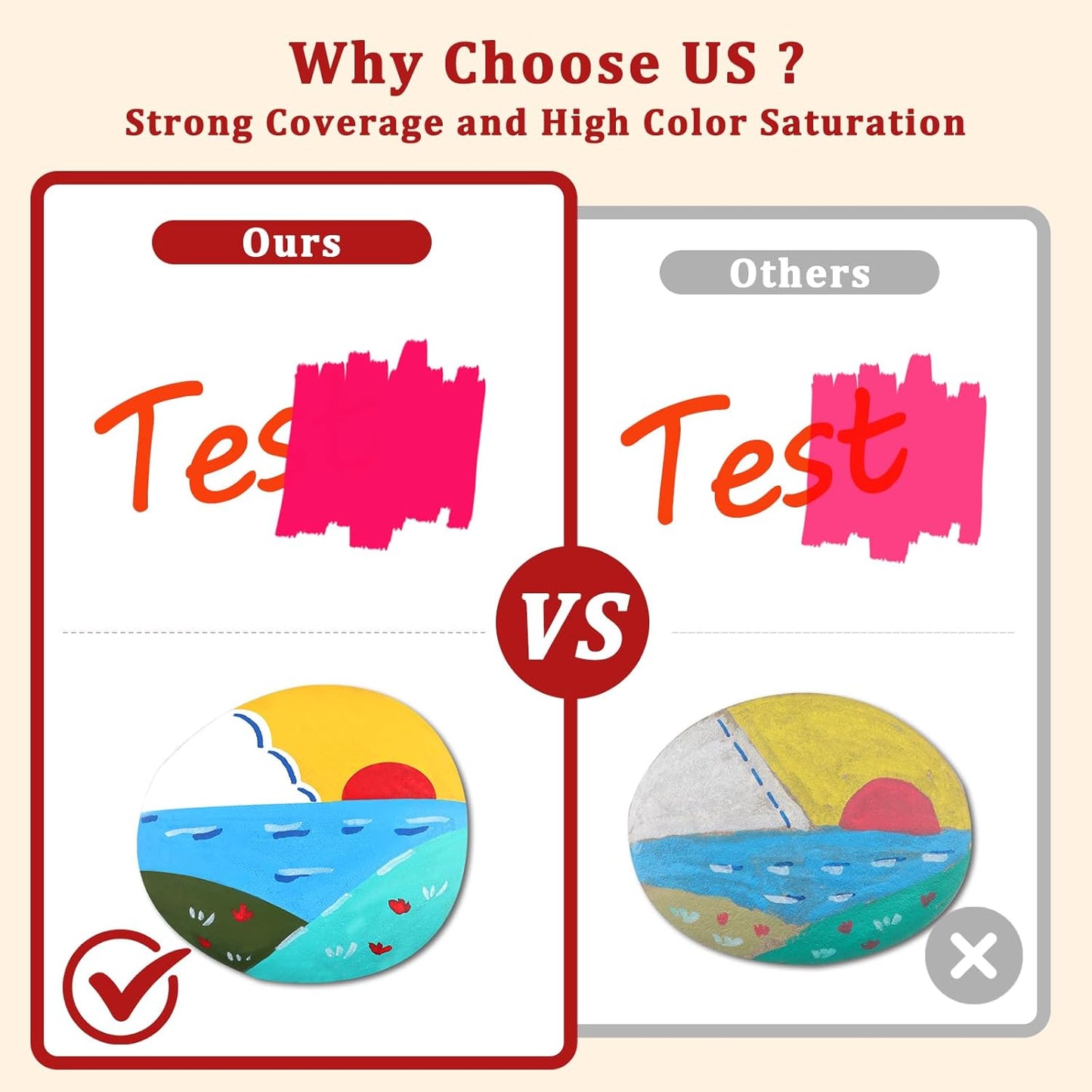 Acrylic Paint Brush Marker Pens (Guangna) 36 Colors Set, Ideal for Rock Painting, Canvas, Wood, Stone, Egg and DIY Crafts