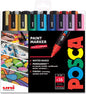 Posca PC-5M Water Based Permanent Marker Paint Art Pens - 1.8-2.5mm – Full Spectrum Set of 16 - in Plastic Gift Wallet - Ideal for Rock Painting, Canvas, Glass, Wood, Metal, Fabric, Colouring, Arts and Crafts