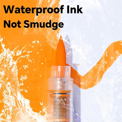 Acrylic Paint Brush Marker Pens (Guangna) 12 Colors Set, Ideal for Rock Painting, Canvas, Wood, Stone, Egg and DIY Crafts