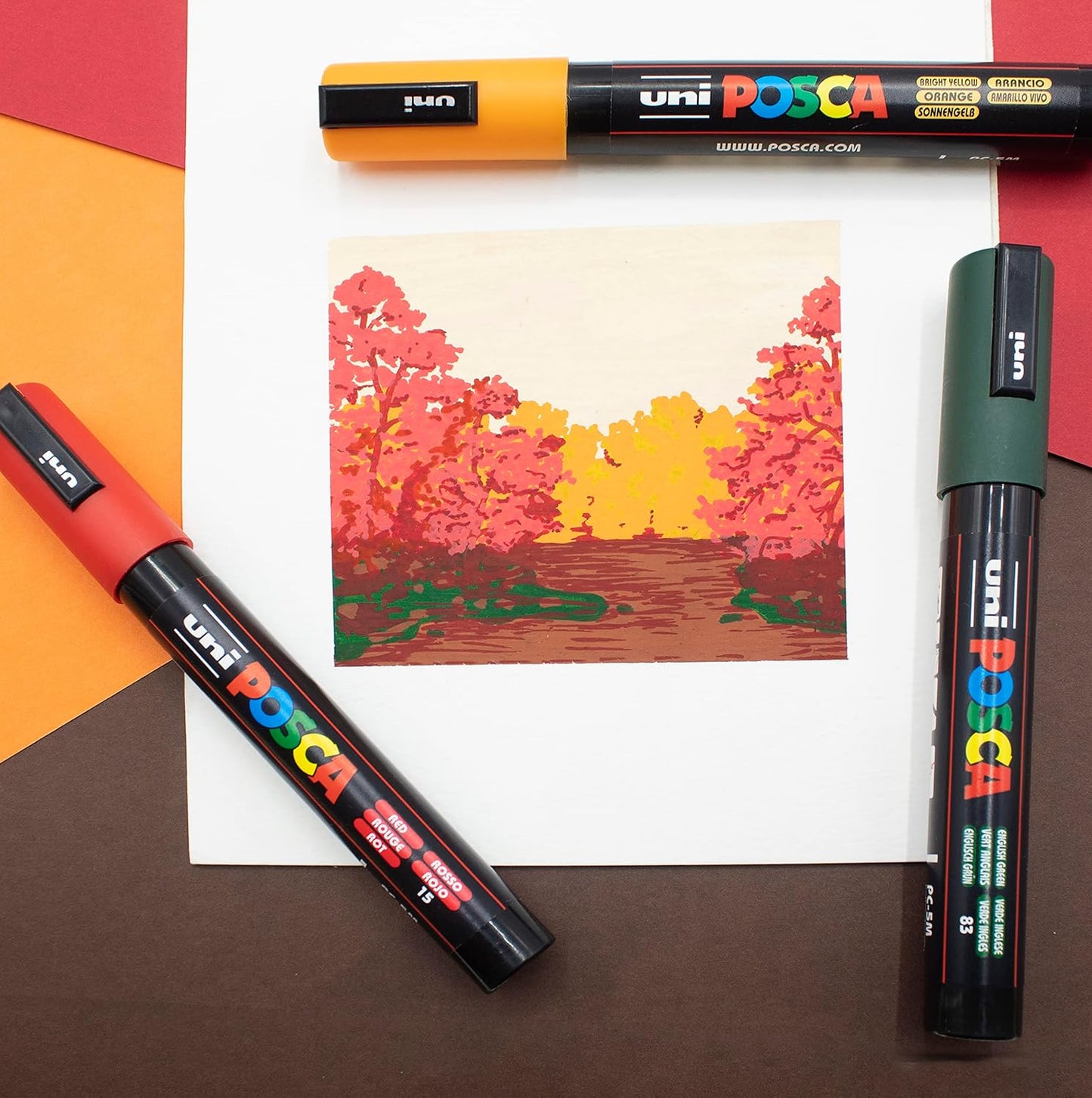 Posca PC-5M Water Based Permanent Marker Paint Art Pens - 1.8-2.5mm – Full Spectrum Set of 16 - in Plastic Gift Wallet - Ideal for Rock Painting, Canvas, Glass, Wood, Metal, Fabric, Colouring, Arts and Crafts