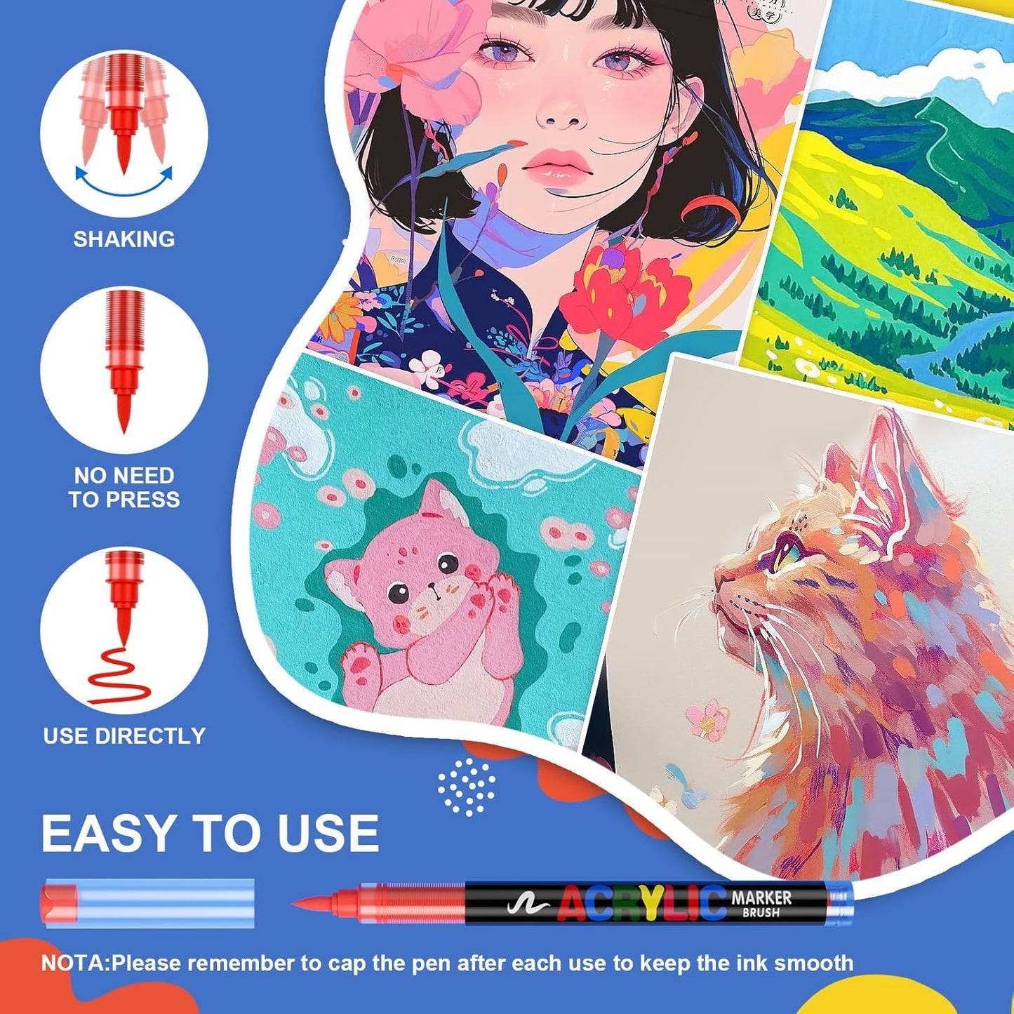 Acrylic Paint Brush Marker Pens (Guangna) 240 Colors Set, Ideal for Rock Painting, Canvas, Wood, Stone, Egg and DIY Crafts