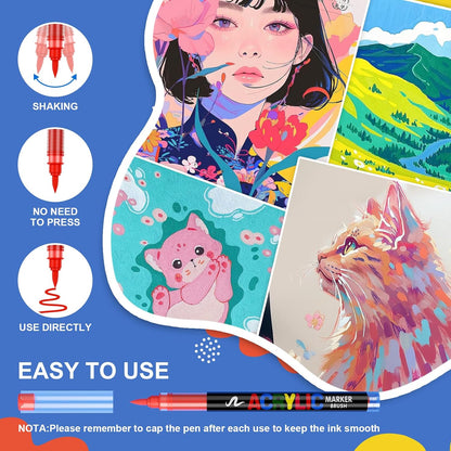 Acrylic Paint Brush Marker Pens (Guangna) 240 Colors Set, Ideal for Rock Painting, Canvas, Wood, Stone, Egg and DIY Crafts