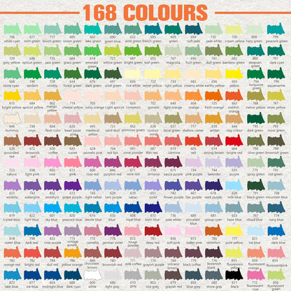 Acrylic Paint Brush Marker Pens (Guangna) 168 Colors Set, Ideal for Rock Painting, Canvas, Wood, Stone, Egg and DIY Crafts