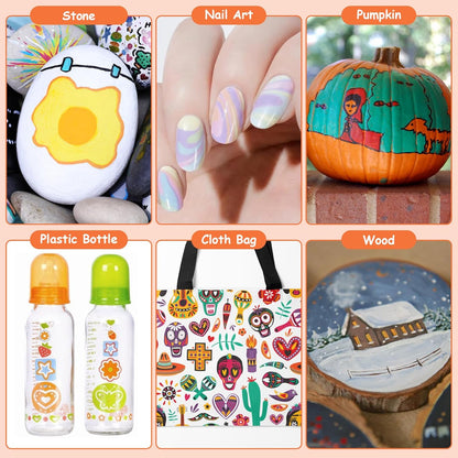 Acrylic Paint Brush Marker Pens (Guangna) 72 Colors Set, Ideal for Rock Painting, Canvas, Wood, Stone, Egg and DIY Crafts