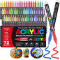 Acrylic Paint Brush Marker Pens (Guangna) 72 Colors Set, Ideal for Rock Painting, Canvas, Wood, Stone, Egg and DIY Crafts
