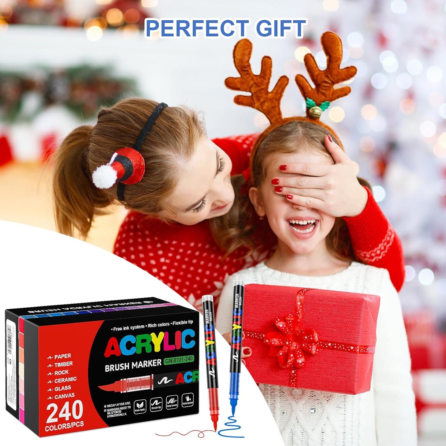 Acrylic Paint Brush Marker Pens (Guangna) 240 Colors Set, Ideal for Rock Painting, Canvas, Wood, Stone, Egg and DIY Crafts