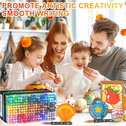 Acrylic Paint Brush Marker Pens (Guangna) 240 Colors Set, Ideal for Rock Painting, Canvas, Wood, Stone, Egg and DIY Crafts