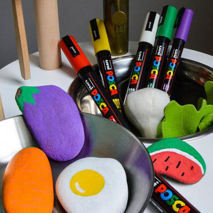 Posca PC-5M Marker Pens Starter Set 8 Pack - Ideal for Rock Painting, Canvas, Glass, Wood, Metal, Fabric, Colouring, Arts and Crafts