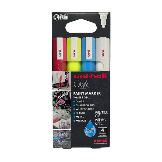 POSCA Paint Chalk Markers PWE-5M Pack of 4