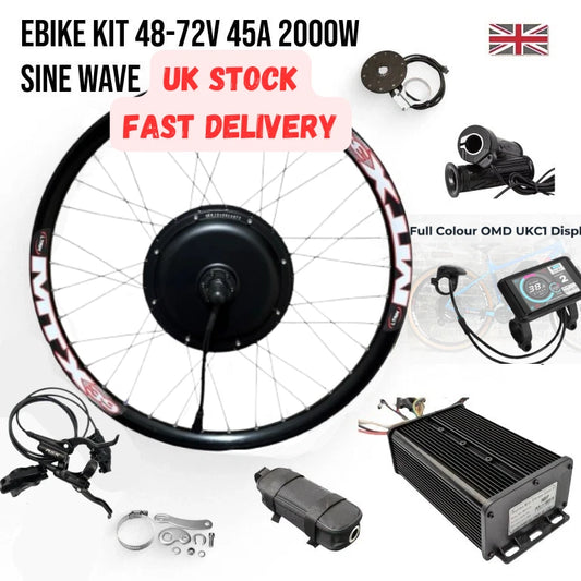 2000W 48V/52V/60V/72V 27.5”inches Ebike Conversion Kit 45A Bicycle MTX